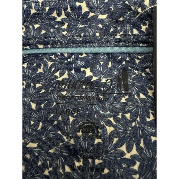 NWT Johnnie-O Bali Floral Printed Jersey Performance Polo Lake Blue LARGE $98 - Picture 7 of 7